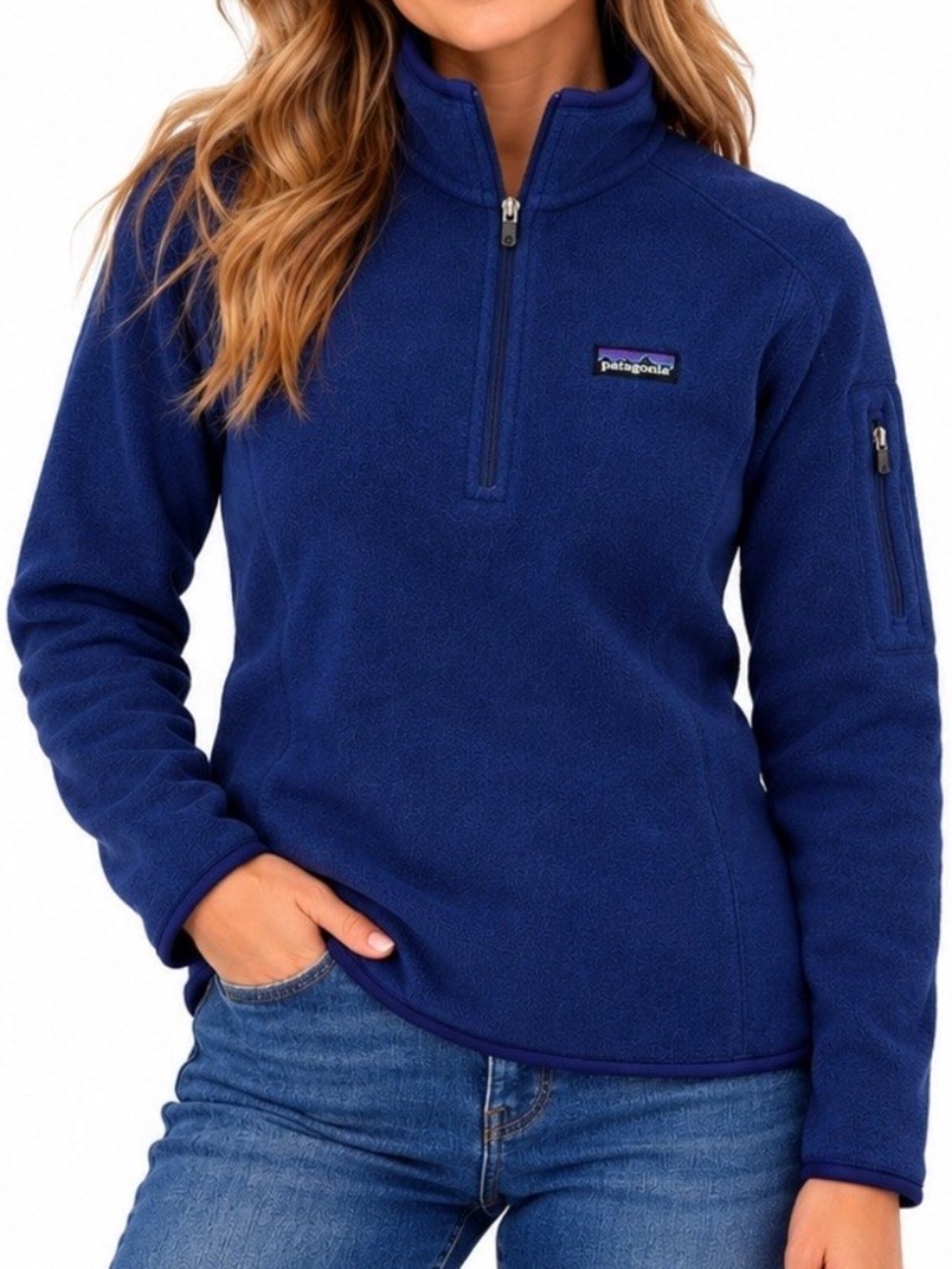 Patagonia fleece 1/3 zip blue Medium